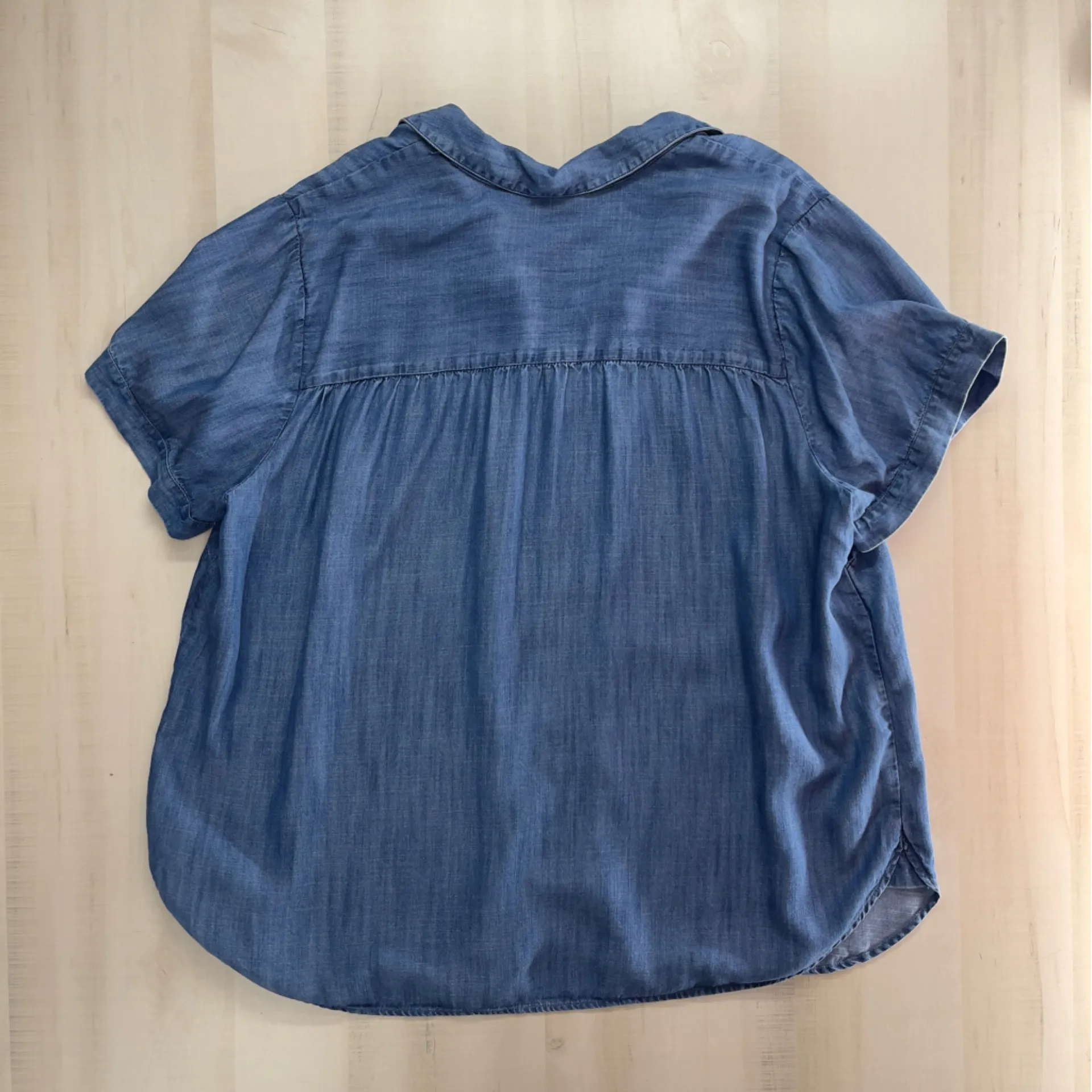 J JILL denim tencel lyocell soft oversized loose fit 3x blouse top Blue - Image 5