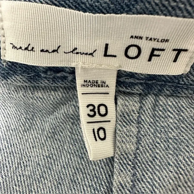 Loft‎ Denim Skirt Frayed Hem A-Line Mini Skirt Casual Party Women's Sz 10 - Image 11