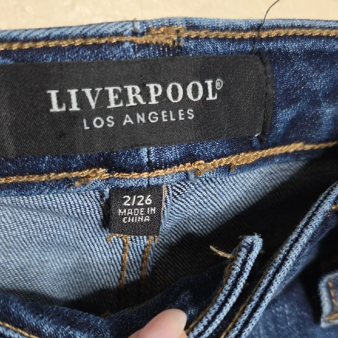 Liverpool Los Angeles Jeans Marley Girlfriend Cuffed Denim Blue Mesa Size 2/26 - Image 4
