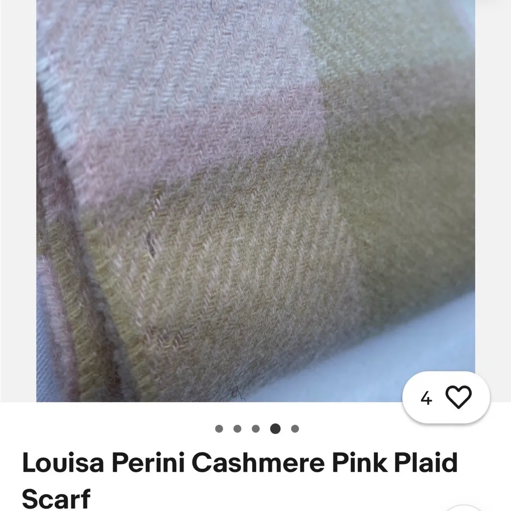 Louisa Perini 100% Cashmere Plaid Winter Scarf - Image 5