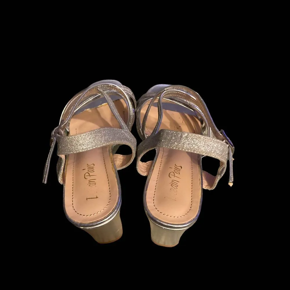 DREAM PAIRS Women’s Silver Wedge Strappy Heels Size 7.‎ - Image 3