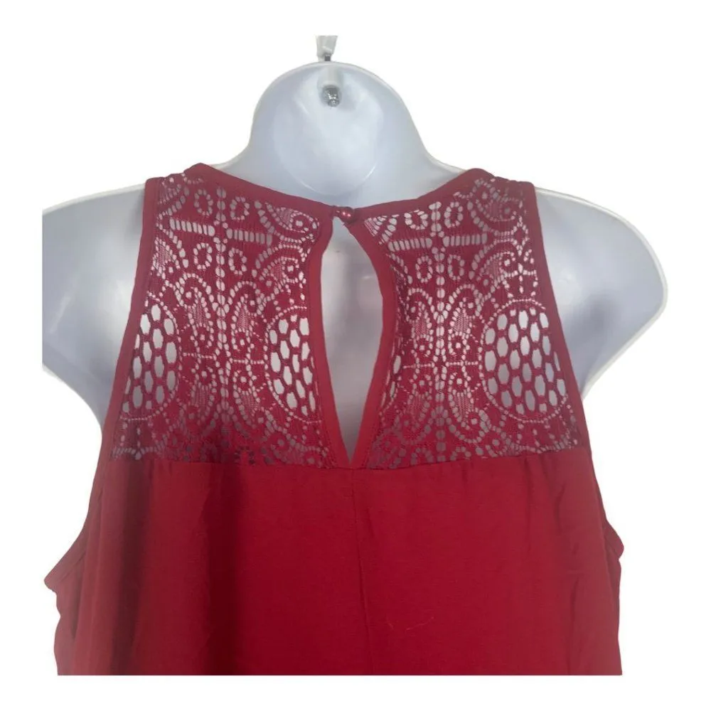 IN San Francisco Women's Red Sleeveless Blouse Top Size L - Image 6