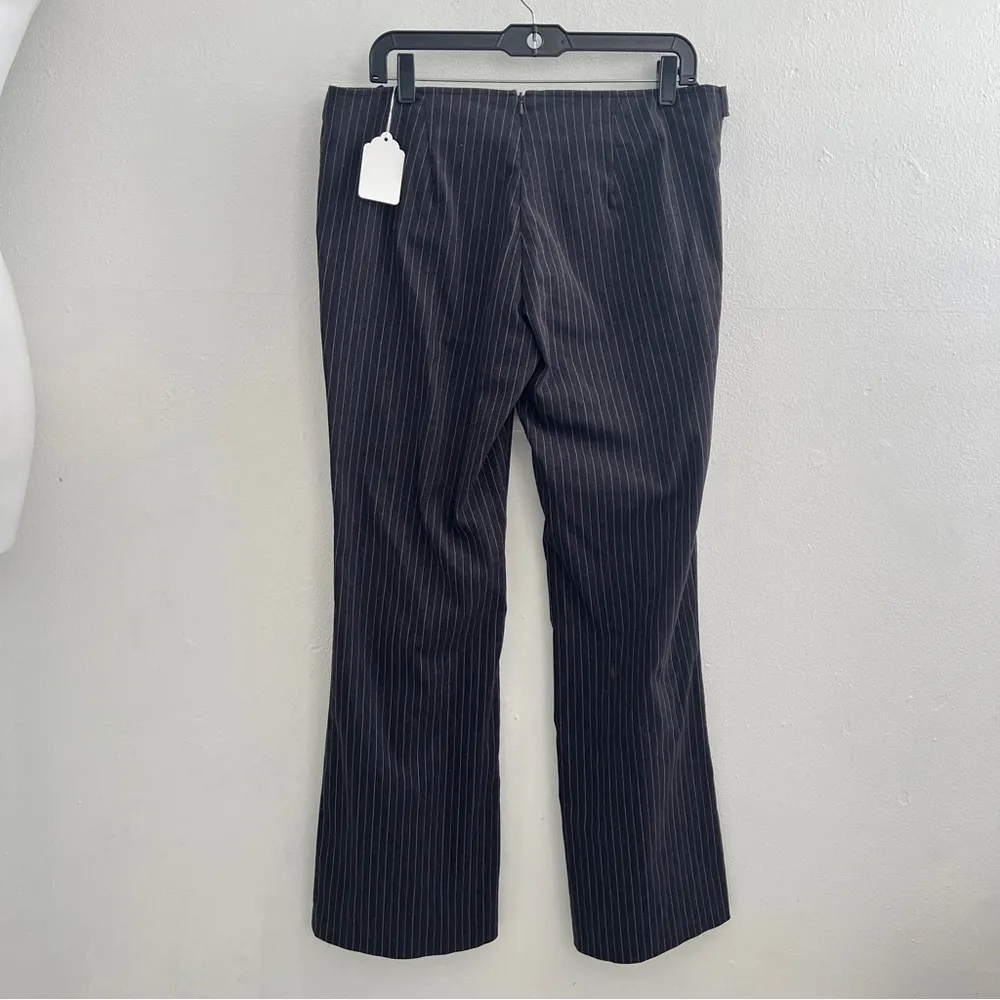 Bisou Bisou Pinstripe Wide leg pants Dark gray and Pink size 12 - Image 5