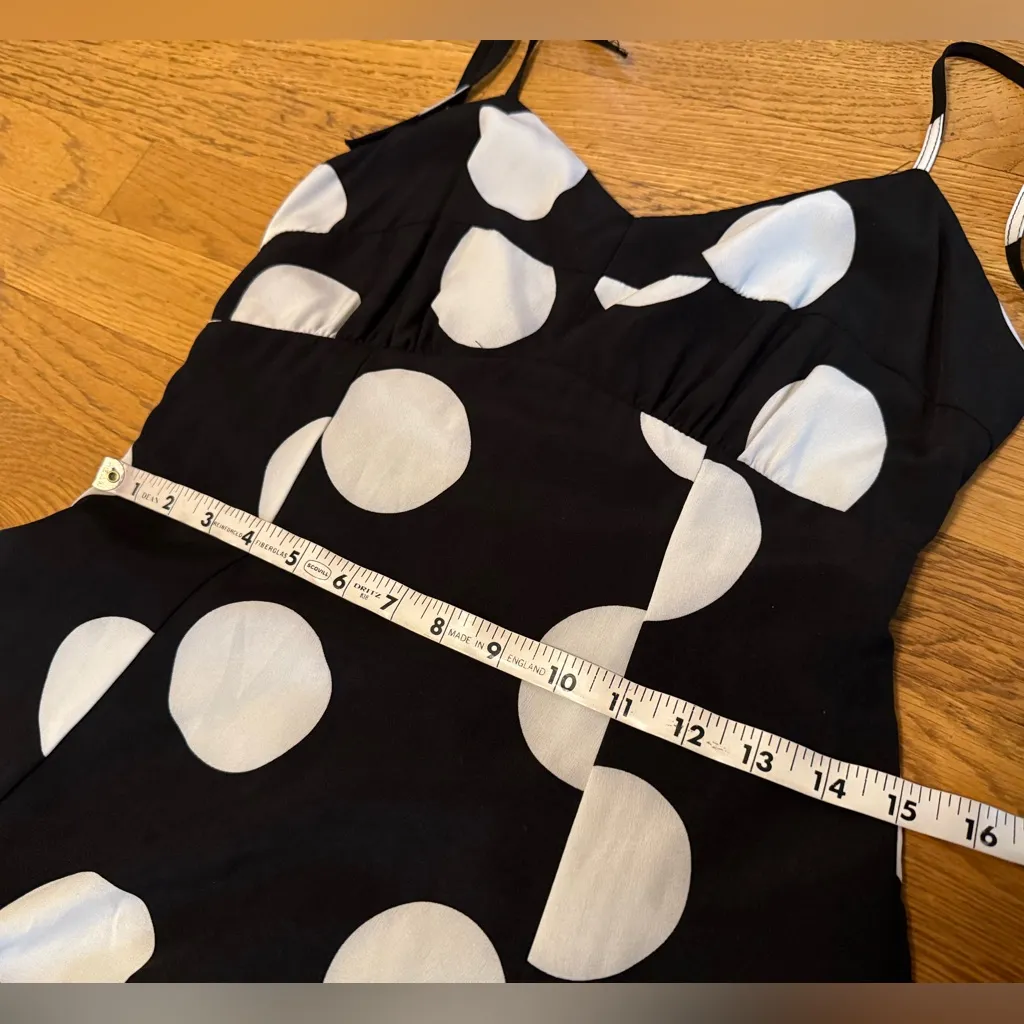 NWT backless Black and White Polka Dot Maxi Dress Size M - Image 8