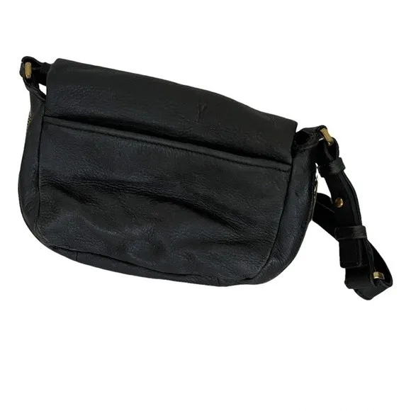 FOSSIL Pebbled Leather Bag Cross Body Shoulder Black - Image 2