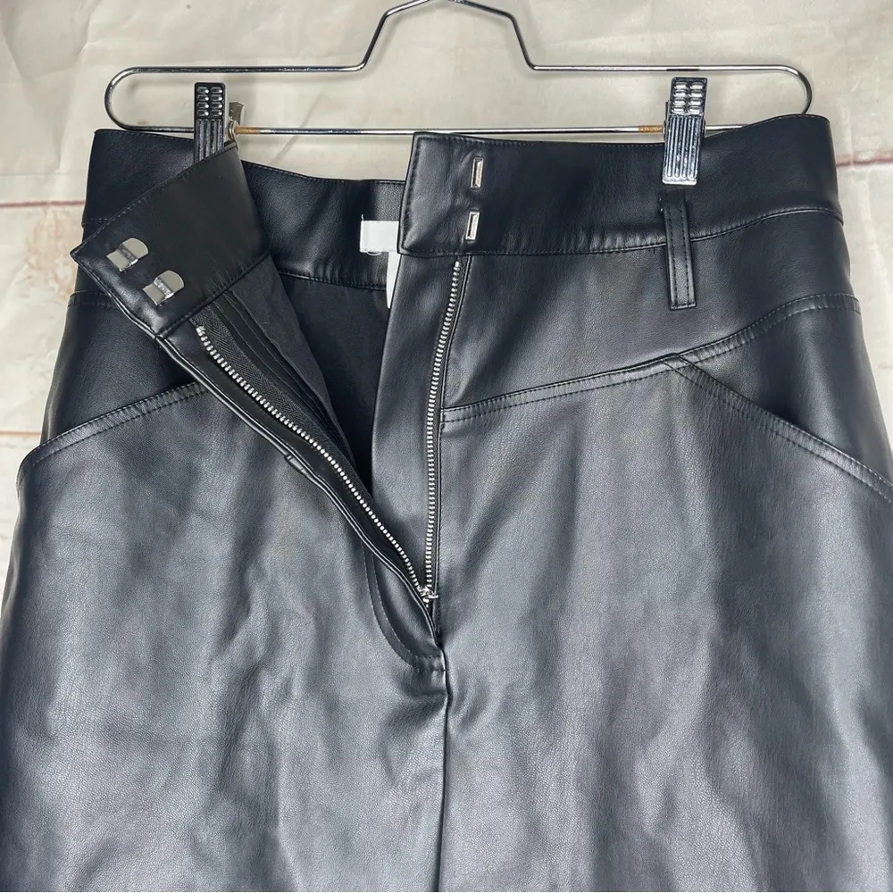 H&M • Mini Skirt • High Waisted • Pockets • Faux Leather • Size 8 - Image 8