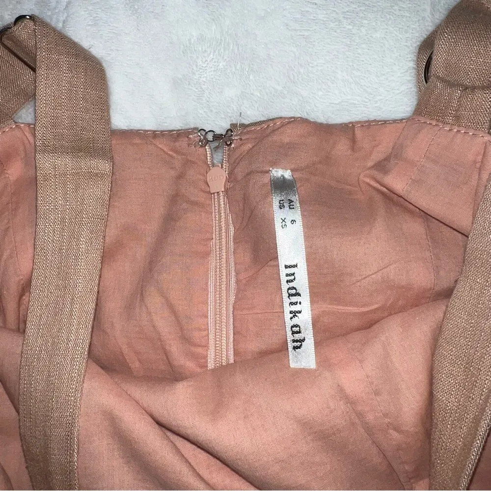 ruffle light pink/tan mini dress XS - Image 4