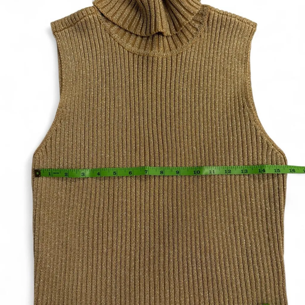 Ralph Lauren Gold Metallic Knit Sweater - Image 3