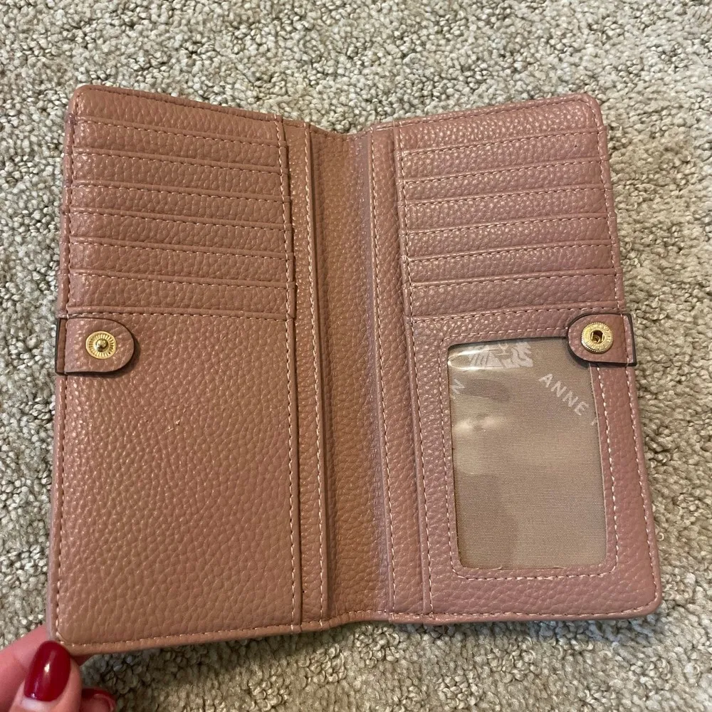 Anne Klein Pink Faux Leather Cars Slot Wallet - Image 3