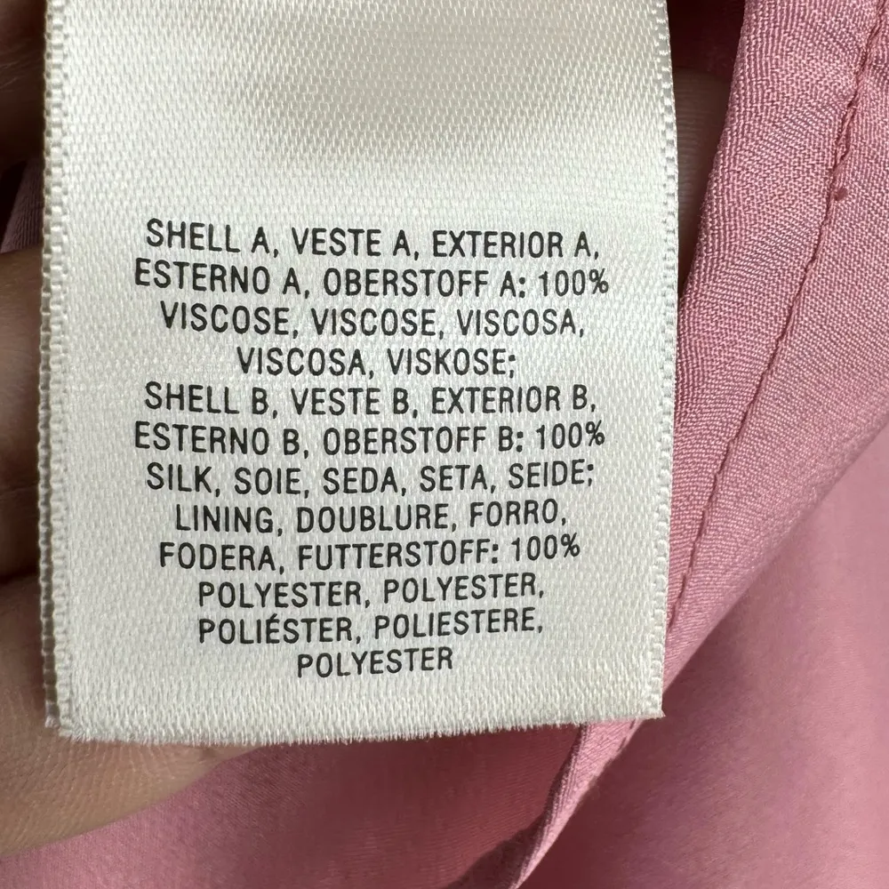 Anthropologie Moulinette Soeurs Reagan Silk Ruffled Dress Pink Size 6 Petite - Image 9