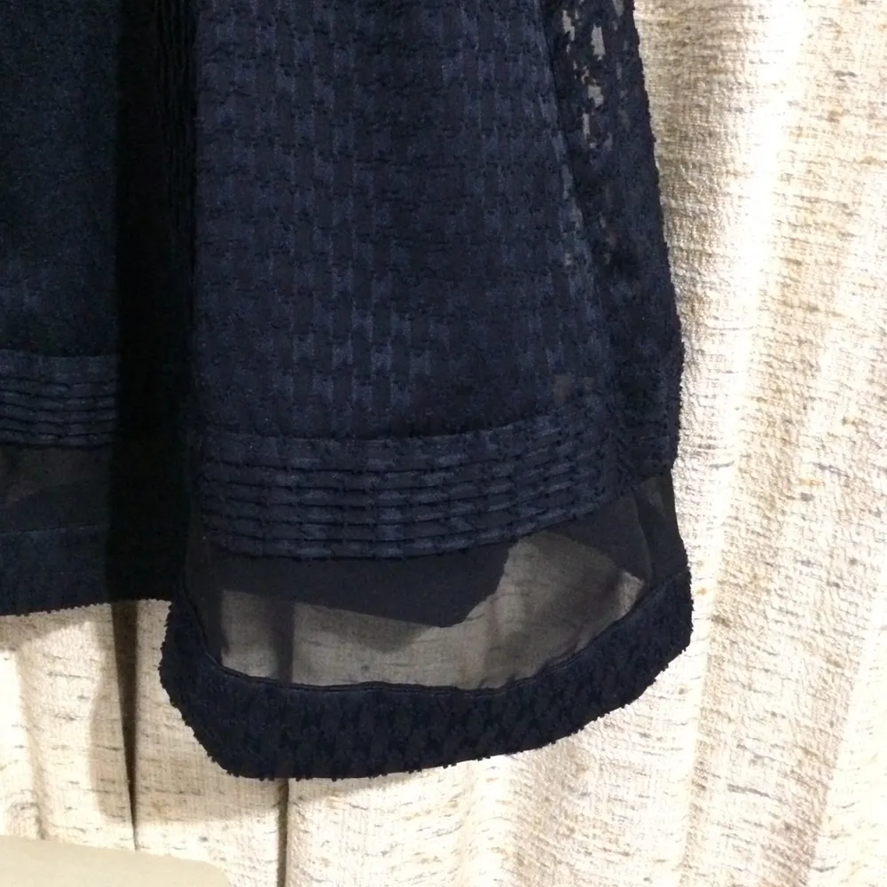 Banana Republic Navy Sheer Swiss Dot Dress - Image 5