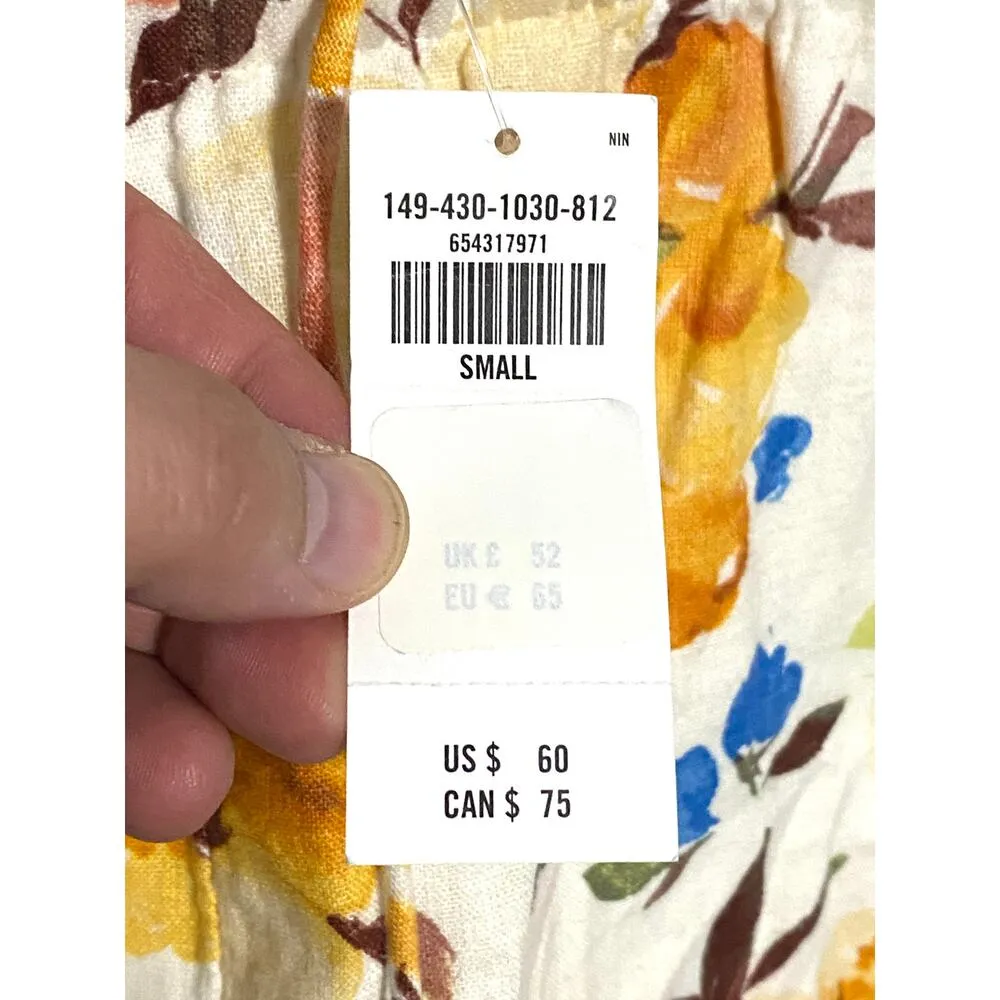 Abercrombie & Fitch Floral Pull On Shorts Linen Blend Womens Small Regular NWT - Image 6