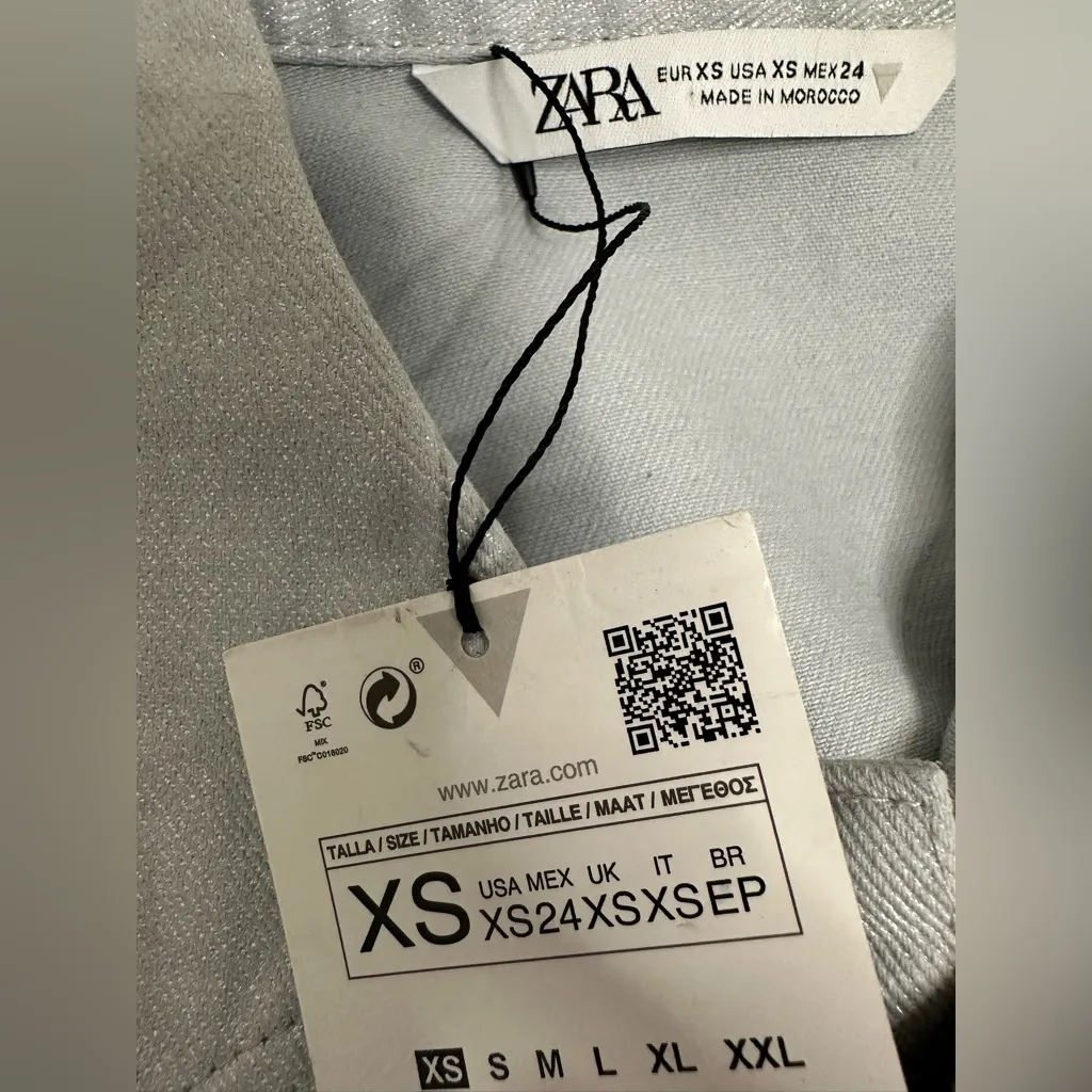 Zara denim shimmer jumpsuit XS - Image 5