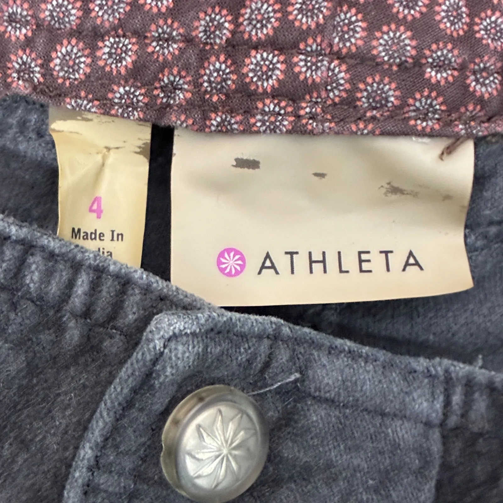 Athleta Velvet Cargo Pants Navy Blue Women's Size 4 Straight Leg Zip Pockets - Image 8