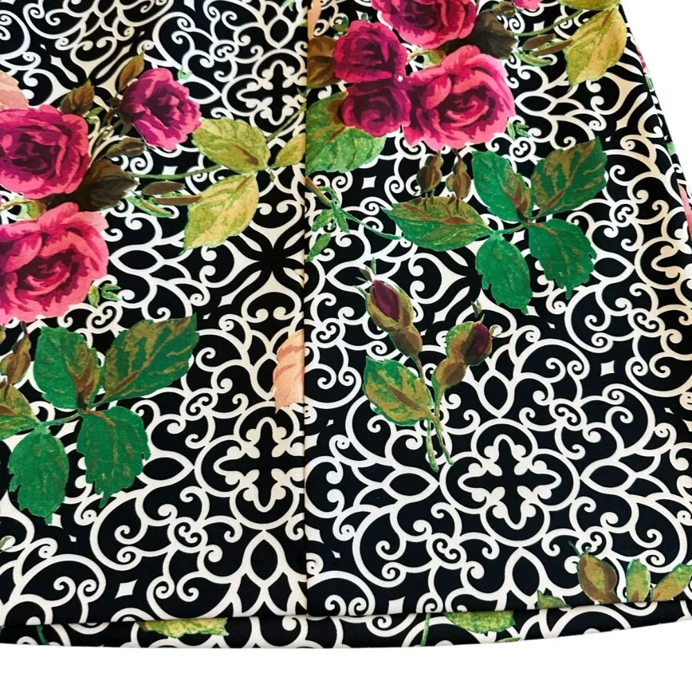 Joseph Ribkoff Fitted Scuba Sheath Dress Floral Print Sleeveless Stretch Size 12 - Image 5