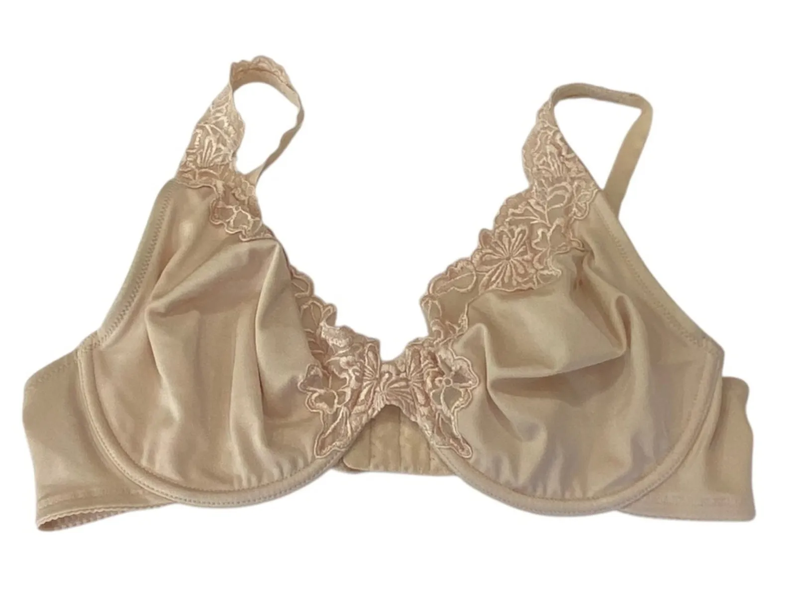 Natori Feathers Underwire ConCream Bra Embroidery Unlined Size 36 DD 36DD 36E - Image 1