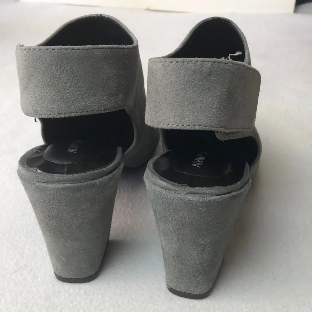 Adam Tucker Jenna Slingback Booties Grey Suede - Image 2