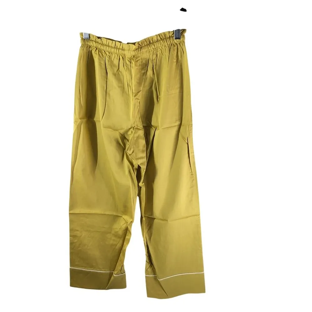 Neiwai Classic Embroidered Pajama Pants 2.0 Pockets Chamomile XS Green - Image 2