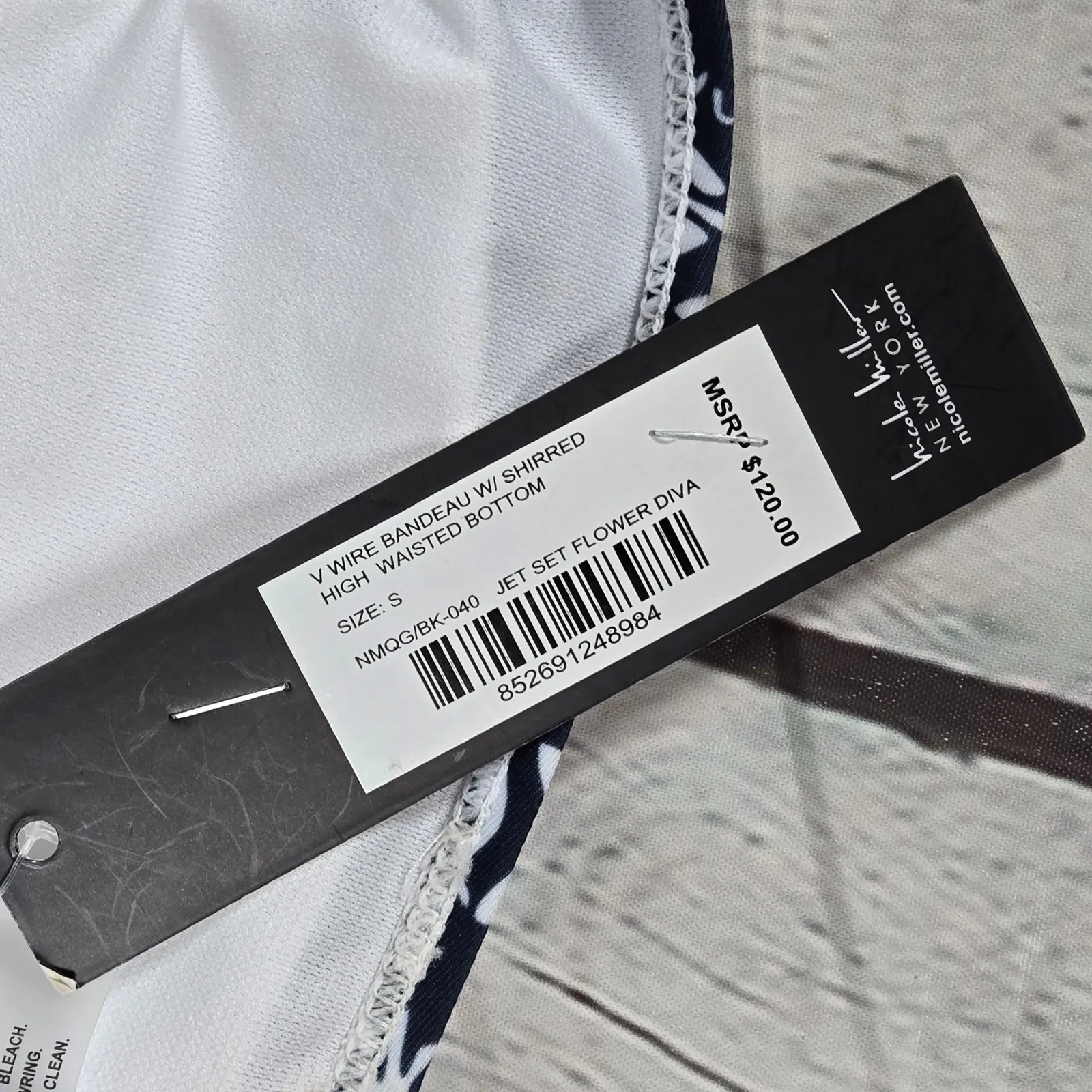 Nicole Miller V Wire‎ Bandeau Swim Top in Jet Set Flower Diva S NWT - Image 5