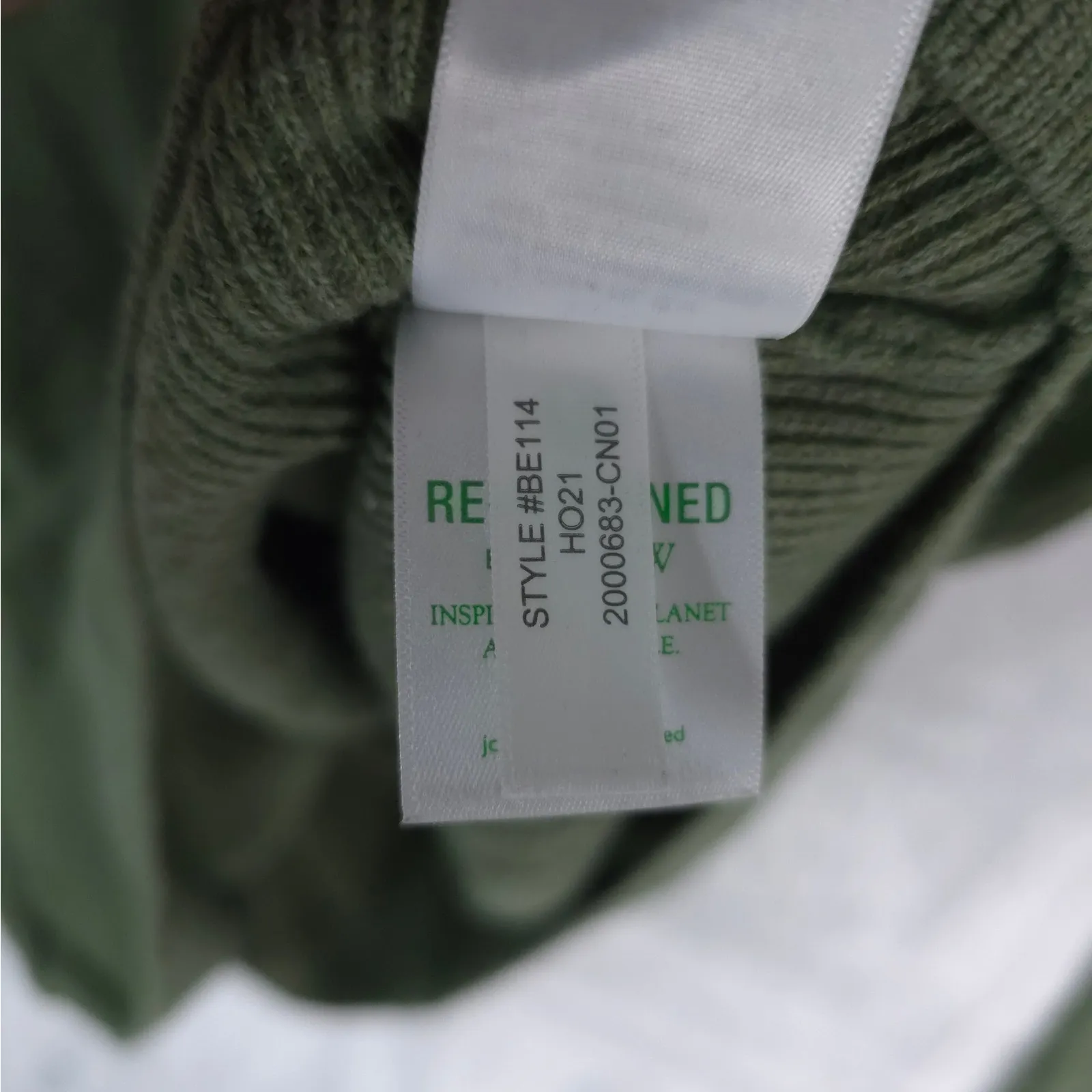 J.Crew Sweater Womens L Green Ruffle Sleeve Cotton Ribbed Knit Classic Fit Size L - Image 9