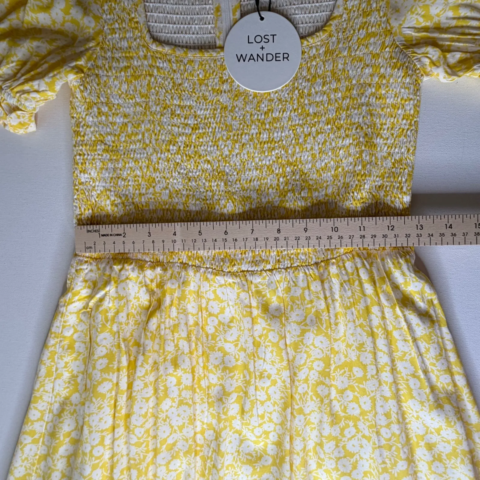 NWT Lost + Wander Sweet Summer Daze Midi Dress Small Yellow Floral Cottagecore - Image 12