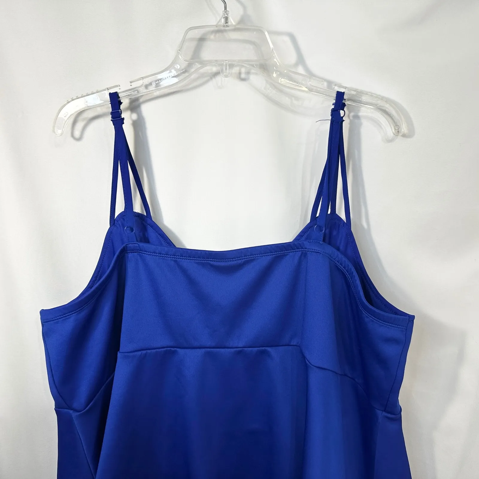 Torrid Plus Size 4X Tank Top Scuba Strappy‎ Royal Blue Sleeveless Peplum 1630 - Image 8
