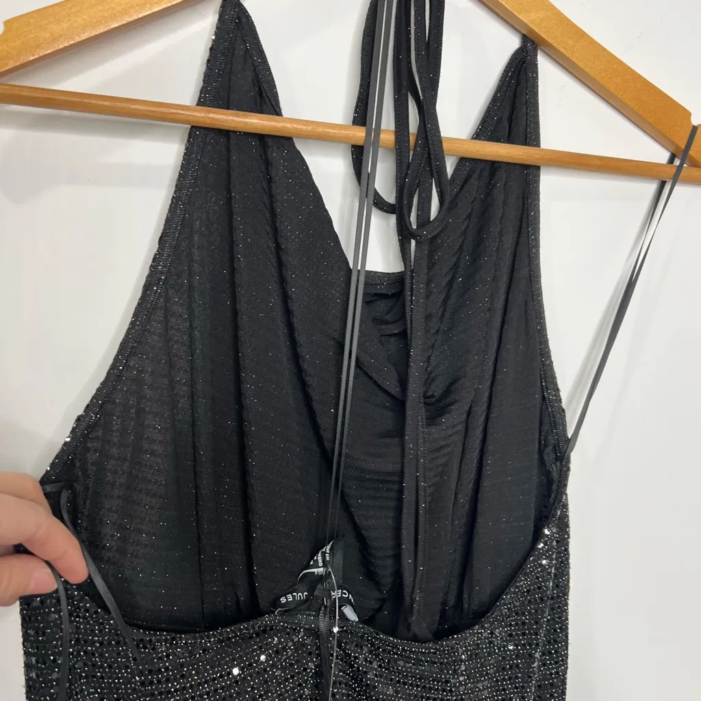 Sincerely Jules Sparkly Romper Size Large Black - Image 4