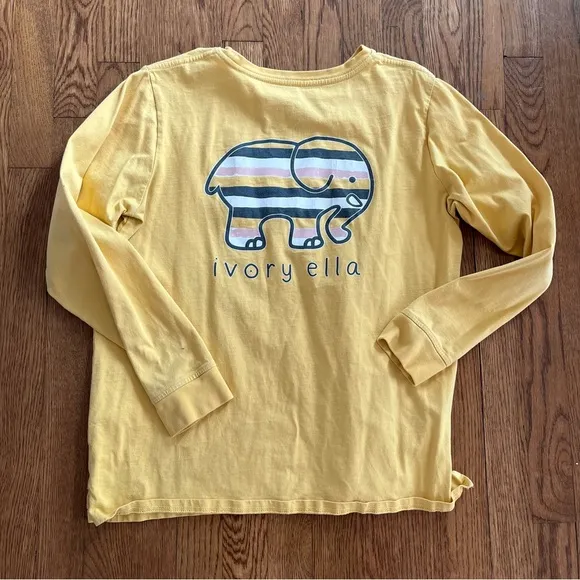 Ivory Ella Mustard Yellow Long Sleeve T-Shirt Size Medium - Image 1