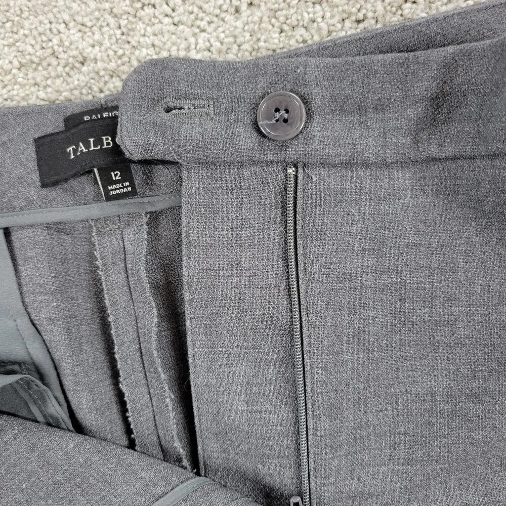 Talbots Womens Raleigh Pants 12 Gray Bootcut Flat Front Office Career Slacks - Image 2