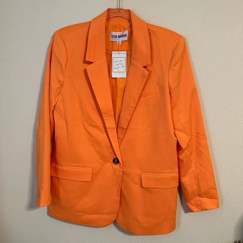NWT Steve Madden Kaira Orange Boyfriend Blazer - Image 2