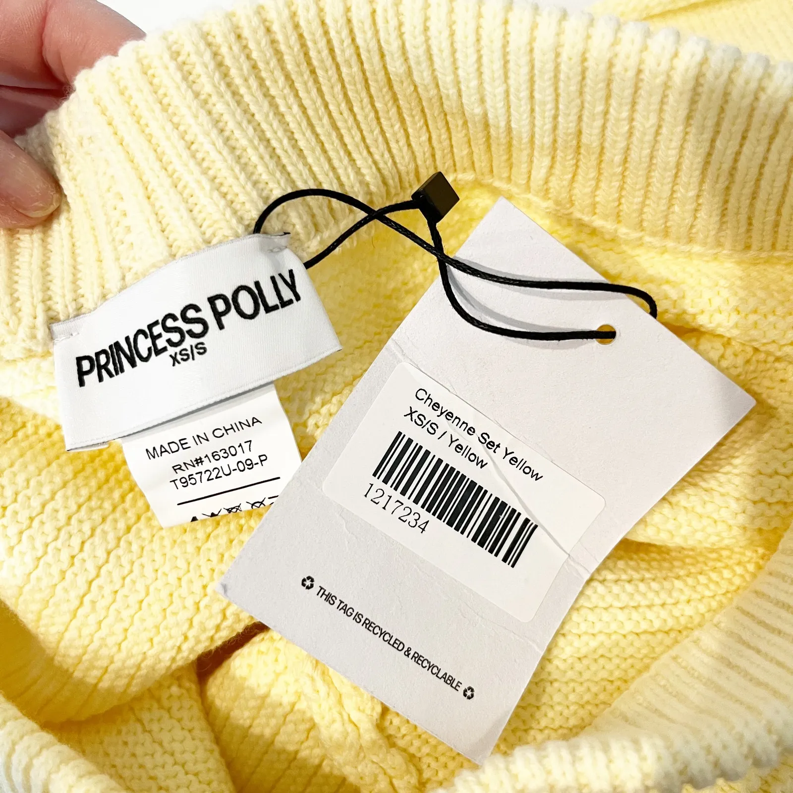 Princess Polly Cheyenne High Rise Knit Shorts Yellow XS / S - Image 2