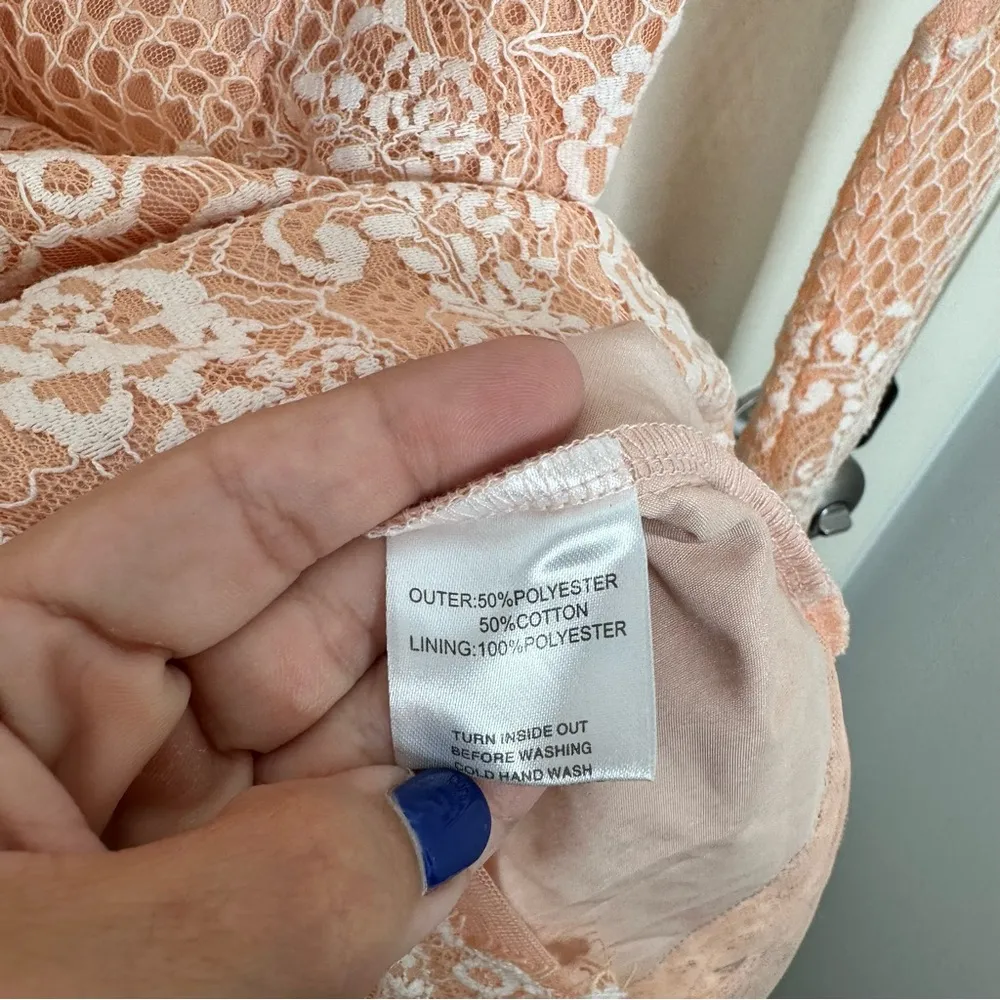 NWT SABO Skirt Peach Lace Mini Dress - Image 7
