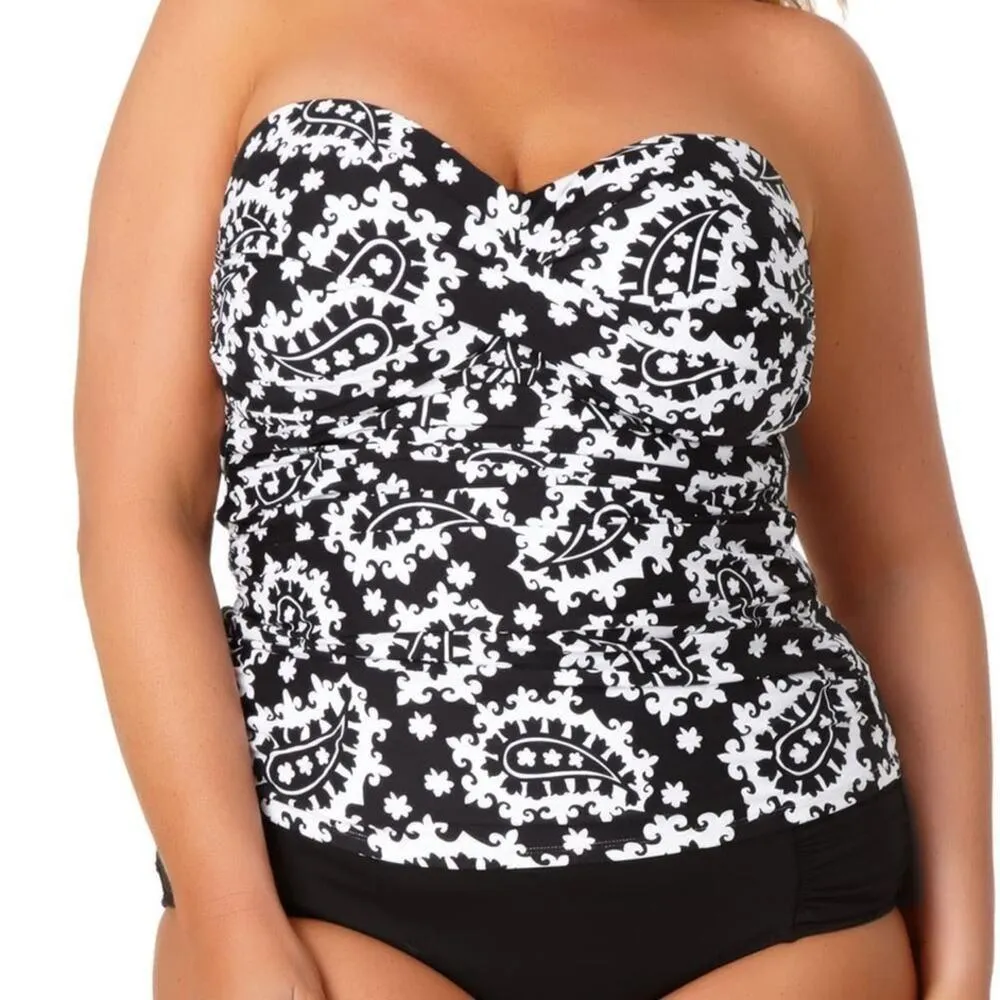 Anne Cole Plus Twist Front Tankini Swim Top - Image 2