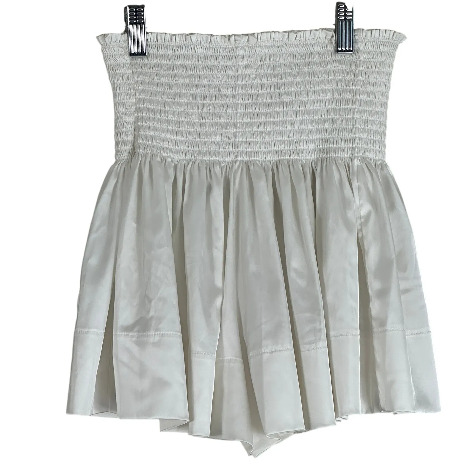 Natural Life Shorts Womens S White Daisy Satin Smocked Waist Boho High Rise - Image 4