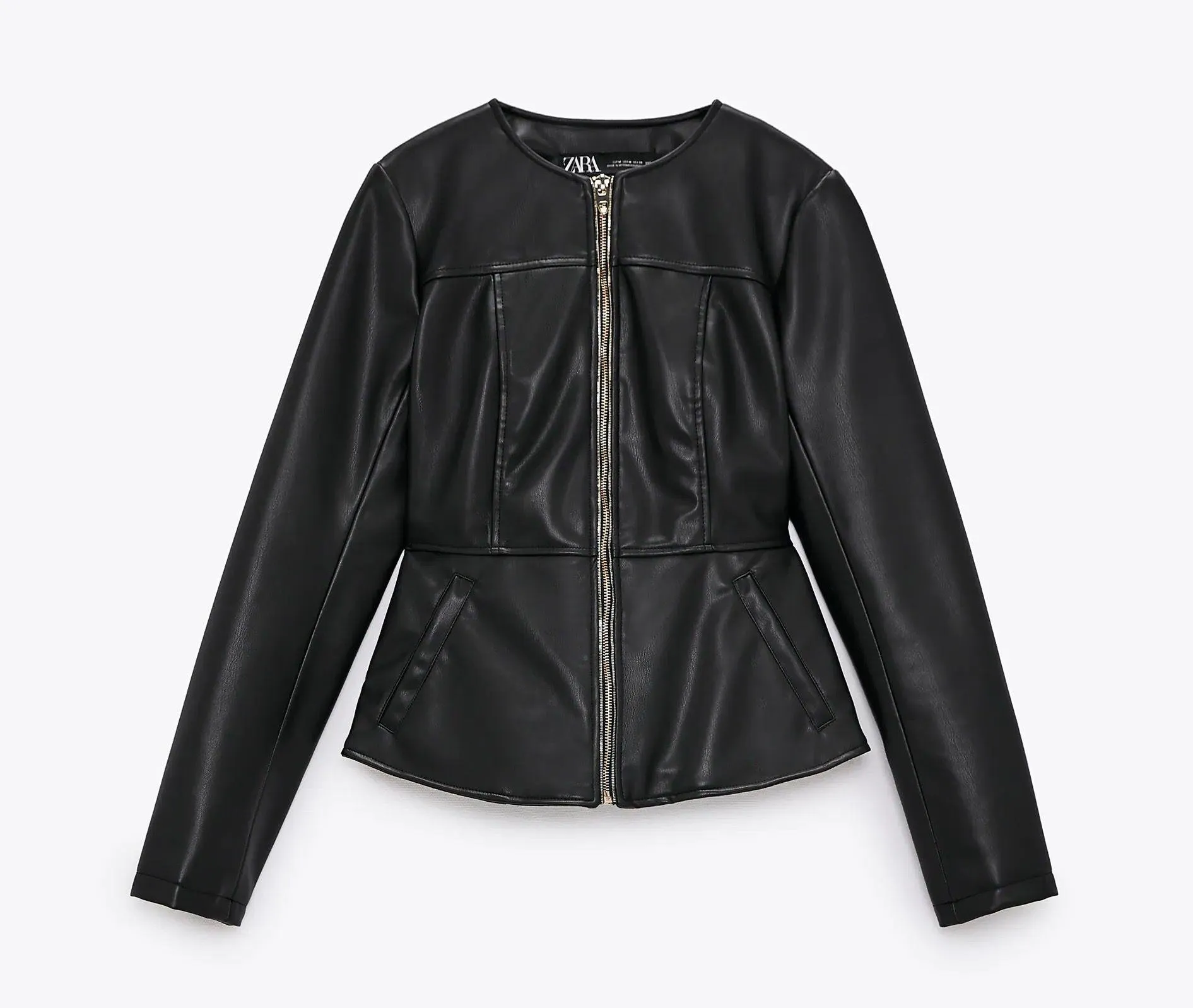 NWT  Faux Leather Double Zippered Black Jacket - Image 8