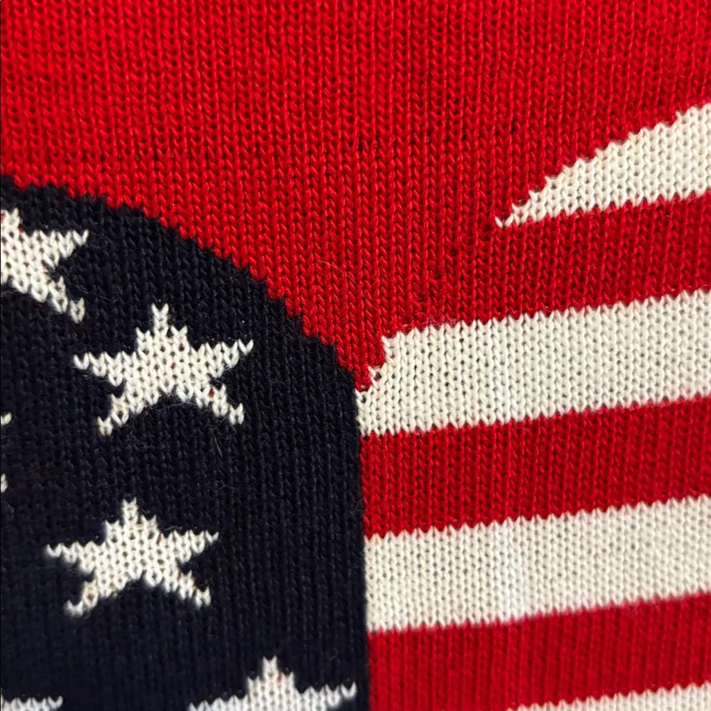 WHITE STAG RED SWEATER VEST WITH A FLAG HEART DESIGN 100% ACRYLIC SIZE LARGE - Image 5