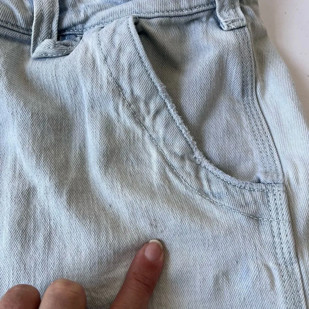 PILCRO Cutoff Booty Denim Womens Shorts Sz 32 Lightwash Blue Distressed Festival - Image 6