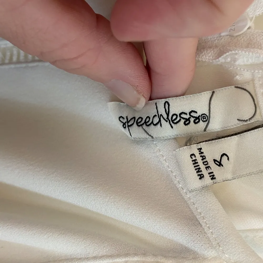 Speechless Scuba crepe fit & flare ivory dress S - Image 5