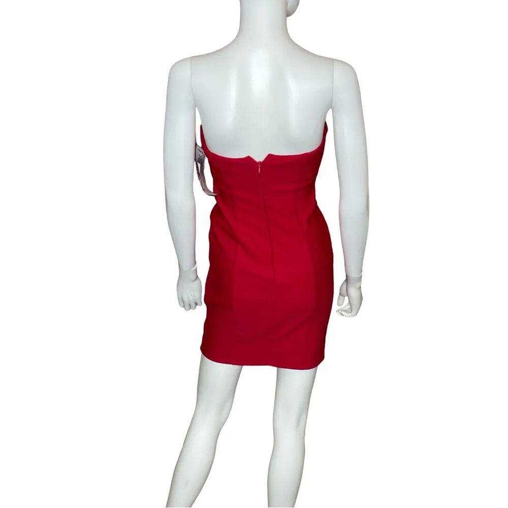 Morgan & Co Strapless Short Mini Body-con Dress Red Junior’s Sz 0 - Image 5