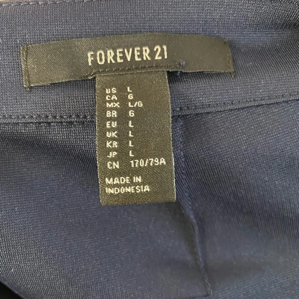 Forever 21 Navy Blue Zip Back High Waist Dress Mini Shorts Large - Image 6