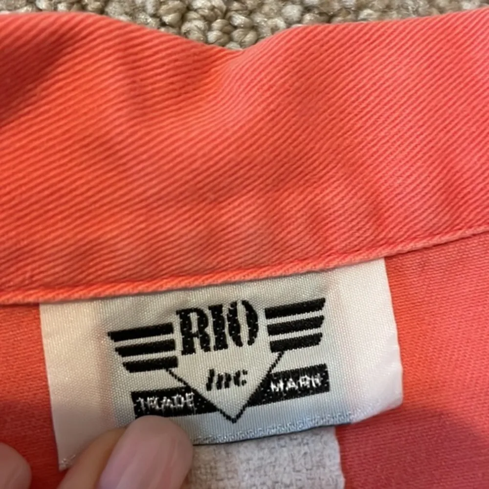 Vintage RIO Inc. Coral Denim Sleeveless Pleated Jeweled Romper - Image 9