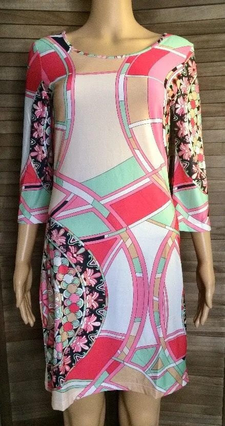 Pink Geometric Dress - Image 2
