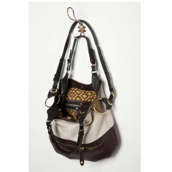 Anthropologie Oryany Equinox Color Leather Hobo Crossbody‎ Brown - Image 16