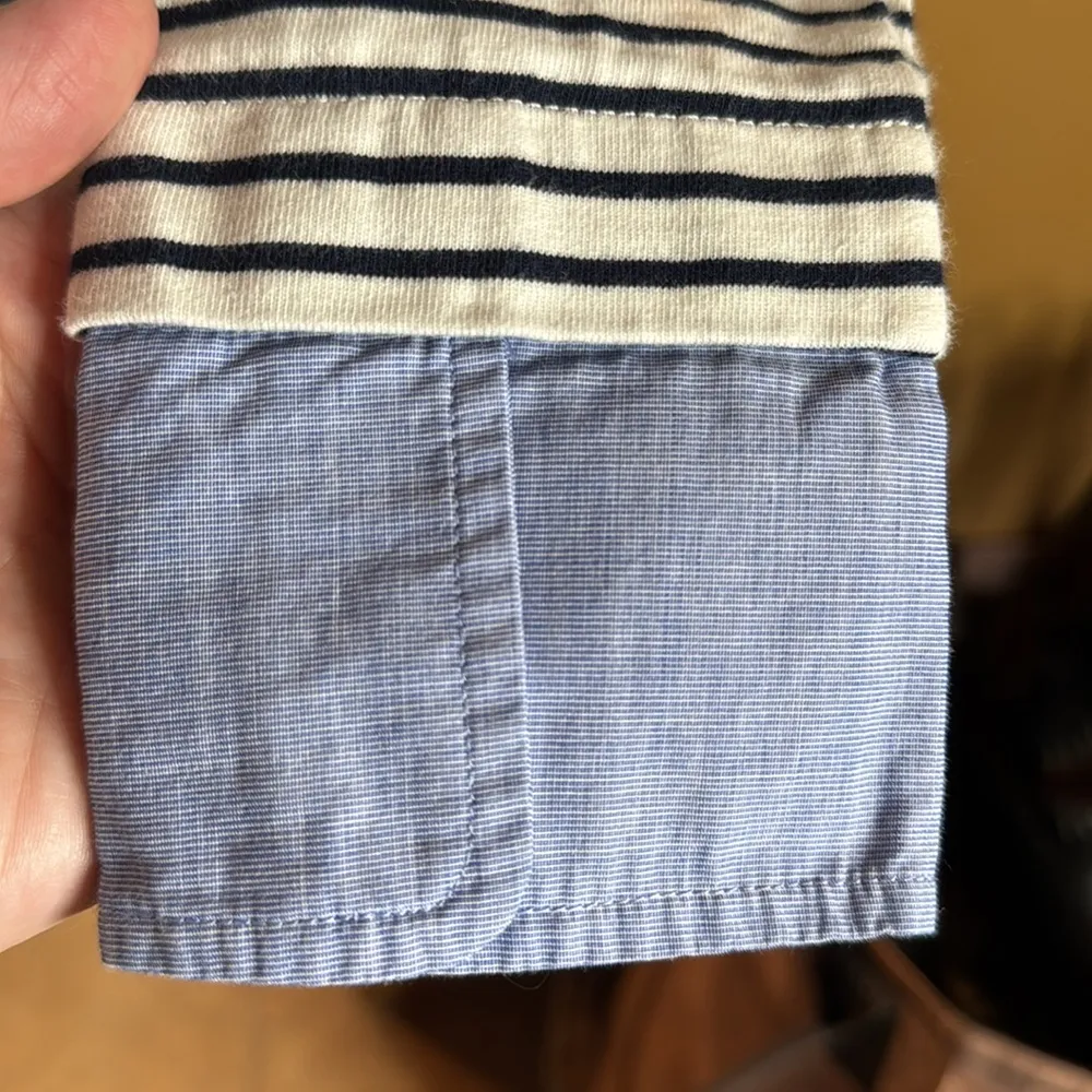 J. CREW Mercantile Cuffed Striped Boatneck Shirt Size XS Oversized - Image 8