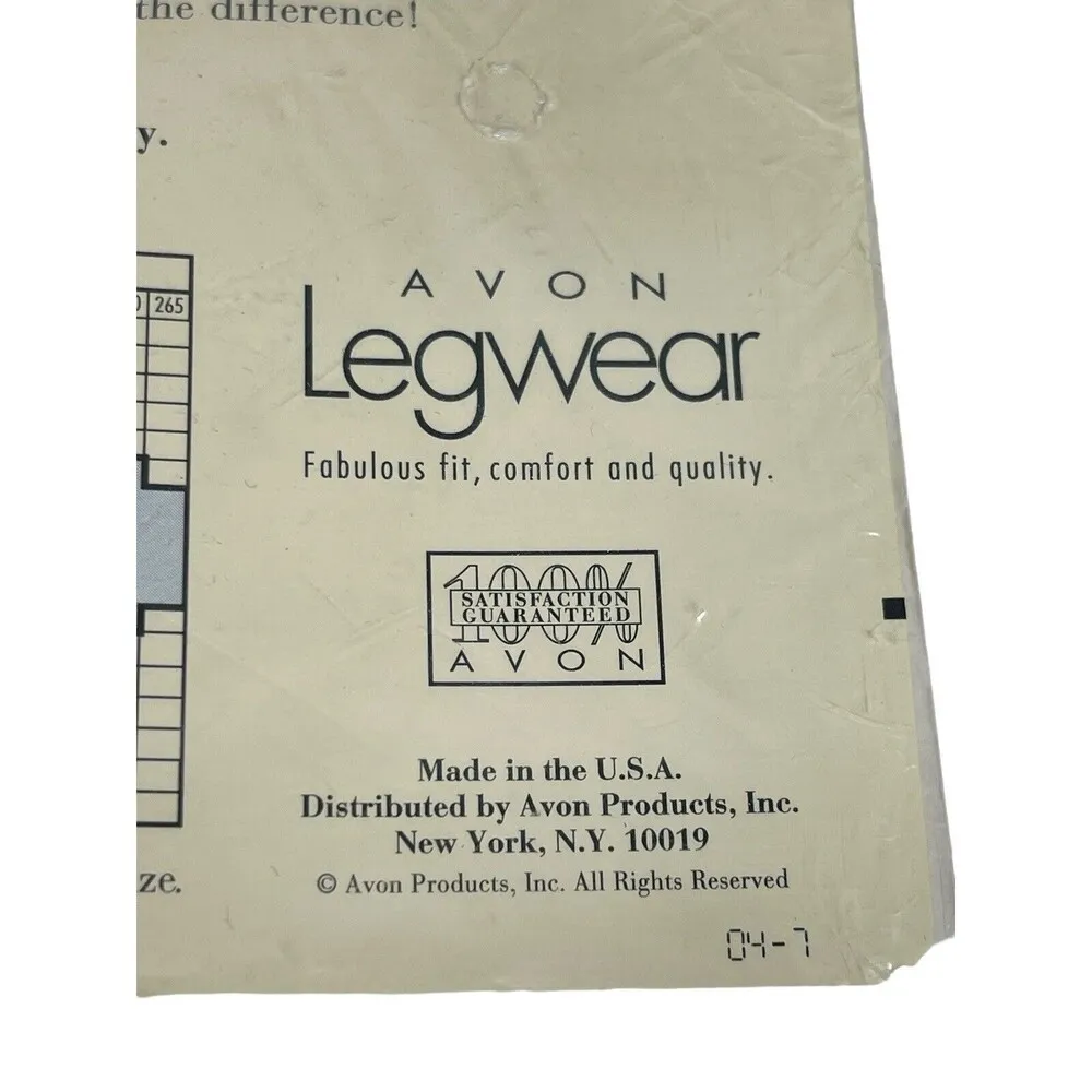 VTG Avon C Black Ribbed Microfiber Control Top Tights Nylon Pantyhose’s NIP Size undefined - Image 4