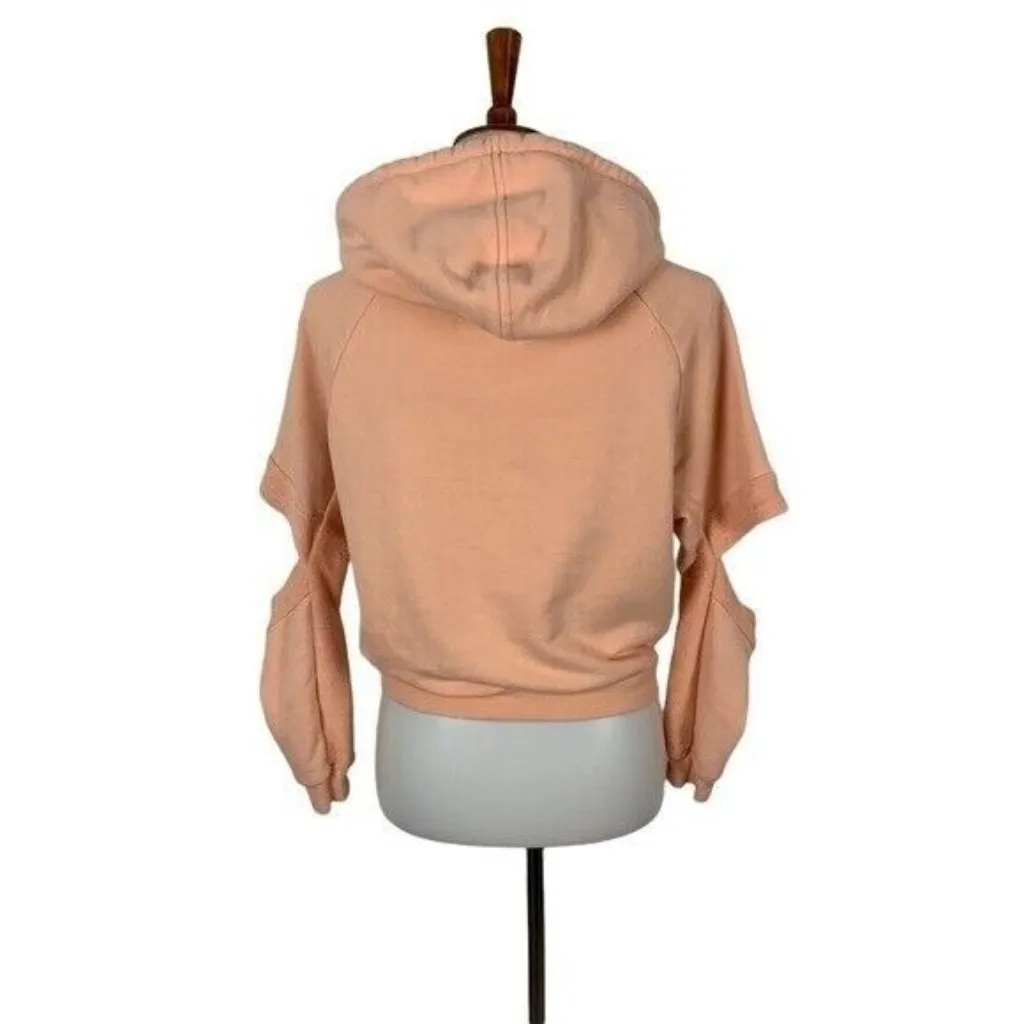 NDLSS Peach‎ Cut Out Sleeve Hoodie Streetwear Y2K Aesthetic Size Small - Image 4