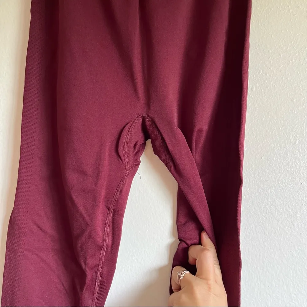 NWT Organic Basics Active Leggings in Burgundy High Rise Women's Tights Sz M - Image 8