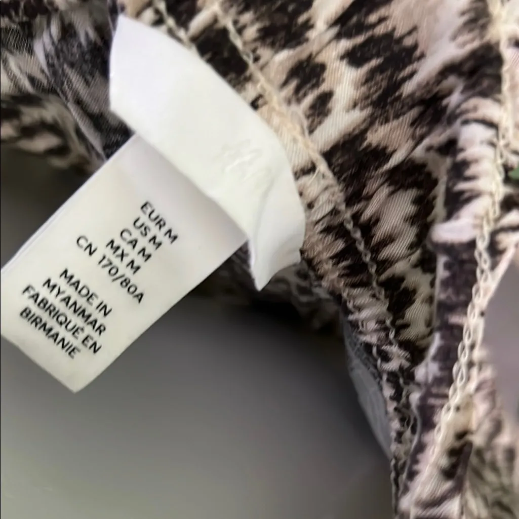 H&M cream and darkbrown Wide Leg Pants - Image 2