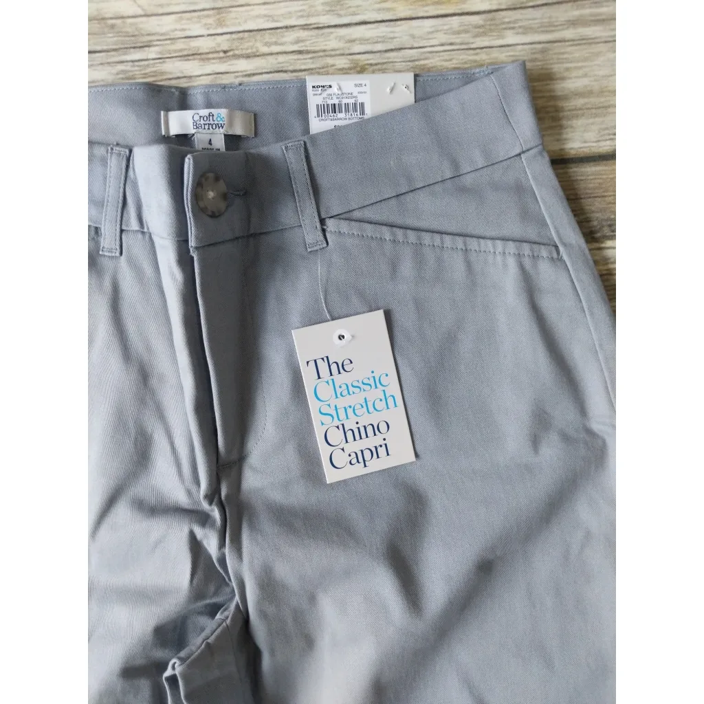 🎈 Croft & Barrow Gray High-Waisted Capris Size 4 - Image 4