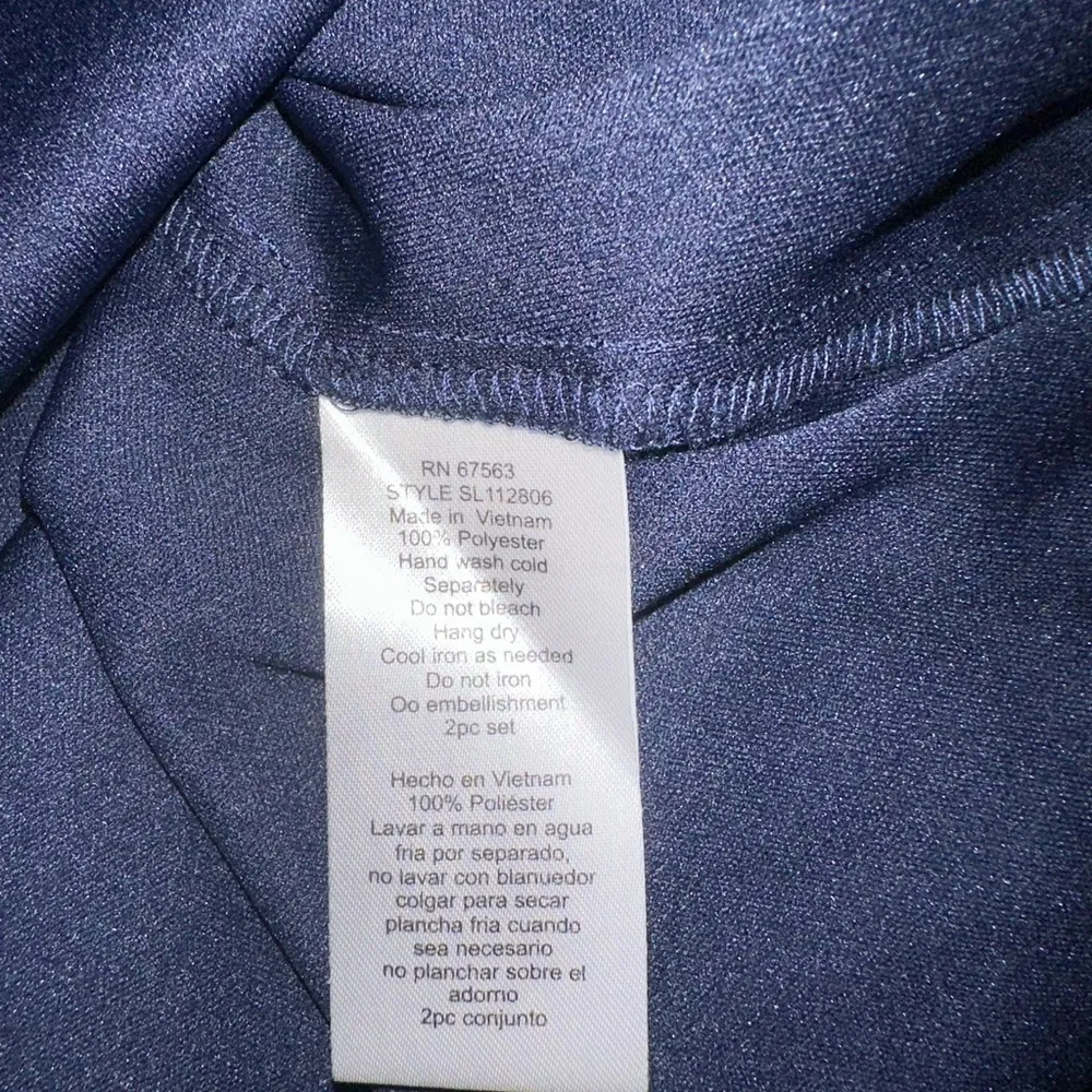 SLNY Fashion New York Blue Chiffon Rhinestone Dress - Image 6